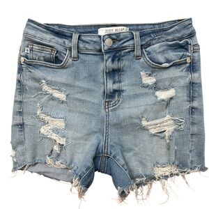 Judy Blue Women's Denim Shorts Size‎ Medium Distressed Cutoff Stretch Shorts